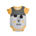 Onesies Unisex Short Sleeves interlock Bodysuit - Pack of 3 (Multicolour) - Image 4
