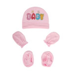 Baby Cotton Knit Caps, Mittens and Booties Set - Image 4