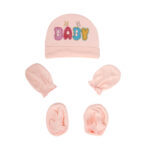 Baby Cotton Knit Caps, Mittens and Booties Set - Image 3