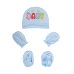 Baby Cotton Knit Caps, Mittens and Booties Set