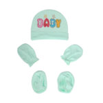 Baby Cotton Knit Caps, Mittens and Booties Set - Image 2