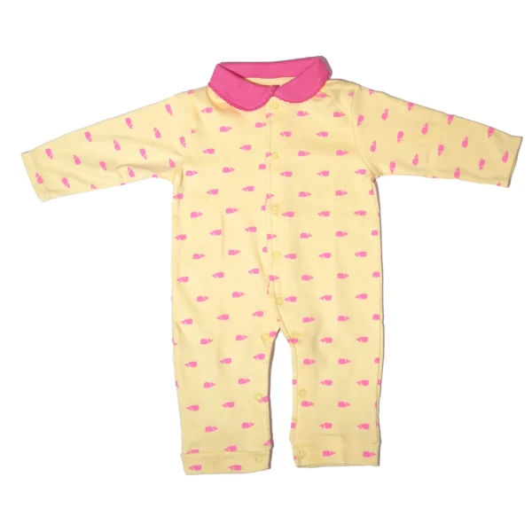 5 Pc Full cotton Set Including Full Sleeves Rompers, Cap, Booties, Wrapper and Hanger - Medium Pink, Newborn