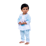Adorable Frill Top Night Suit Set for Babies – Blue Bunny - Image 3