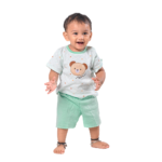 Lightweight Bamboo Cotton T-Shirt & Shorts Nightwear Set - Mint Green - Image 5