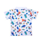 Cute Dino Printed Polo Top with Navy Shorts - Image 7