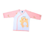 Soft Bamboo Cotton Front-Open Velcro Nightwear Set – Bear Print - Baby Pink - Image 6