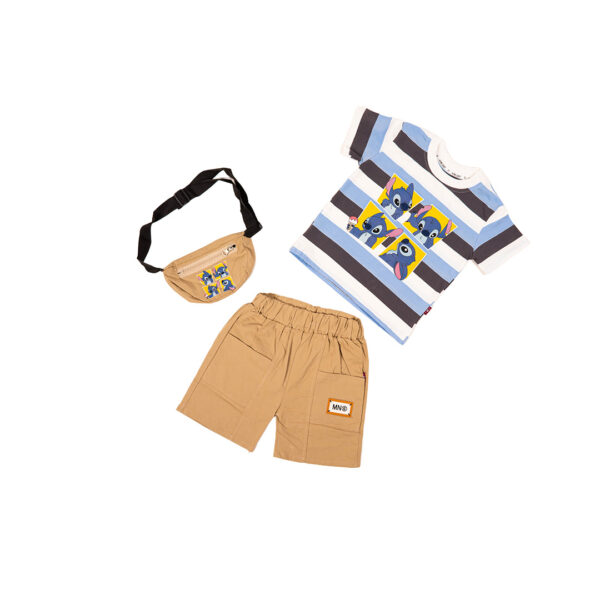 Disney Lilo & Stitch Printed T-Shirt + Cargo Shorts + Matching Fanny Pack