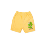 Dinosaur Printed Half Sleeve Top + Shorts Set - White & Yellow - Image 9