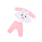 Adorable Frill Top Night Suit Set for Babies – Pink Bunny