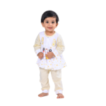 Adorable Frill Top Night Suit Set for Babies – Yellow Chick - Image 2