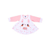Adorable Frill Top Night Suit Set for Babies – Pink Bunny - Image 6