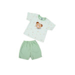 Lightweight Bamboo Cotton T-Shirt & Shorts Nightwear Set - Mint Green