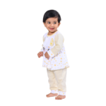 Adorable Frill Top Night Suit Set for Babies – Yellow Chick - Image 3