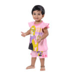 Disney Belle Printed Sleeveless Top & Shorts Set - Pink - Image 3