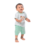 Lightweight Bamboo Cotton T-Shirt & Shorts Nightwear Set - Mint Green - Image 3