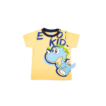 Dinosaur Printed Half Sleeve Top + Shorts Set - Yellow Navy - Image 6