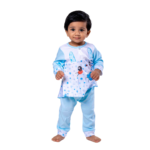 Adorable Frill Top Night Suit Set for Babies – Blue Bunny - Image 4