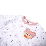 Unisex Baby Cotton Nightwear Set with Cute Bear Patch - Pink - Image 8