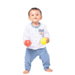 Unisex Baby Cotton Nightwear Set with Cute Bear Patch - Blue - Image 4