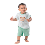 Lightweight Bamboo Cotton T-Shirt & Shorts Nightwear Set - Mint Green - Image 2