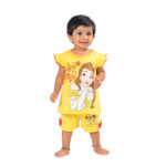 Disney Belle Printed Sleeveless Top & Shorts Set - Yellow - Image 3