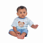 Lightweight Bamboo Cotton T-Shirt & Shorts Nightwear Set - Pastel Blue - Image 5