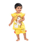 Disney Belle Printed Sleeveless Top & Shorts Set - Yellow - Image 2