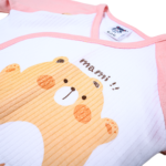 Soft Bamboo Cotton Front-Open Velcro Nightwear Set – Bear Print - Baby Pink - Image 8