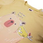 Premium Bamboo Cotton Full Sleeves Top & Full Pajama Set – Cute Animal Print - Warm Yellow - Image 8