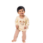 Premium Bamboo Cotton Nightwear Set with Cute Koala Patch - Warm Cream - Image 2