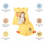 Disney Belle Printed Sleeveless Top & Shorts Set - Yellow - Image 10