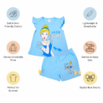 Disney Belle Printed Sleeveless Top & Shorts Set - Blue - Image 11