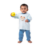 Premium Bamboo Cotton Nightwear Set with Cute Koala Patch - Pastel Blue - Image 5