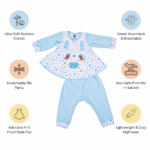 Adorable Frill Top Night Suit Set for Babies – Blue Bunny - Image 11