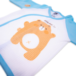 Soft Bamboo Cotton Front-Open Velcro Nightwear Set – Bear Print - Soft Blue - Image 7