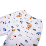 Premium Bamboo Cotton Full Sleeves Top & Full Pajama Set – Cute Animal Print - Soft Blue - Image 9